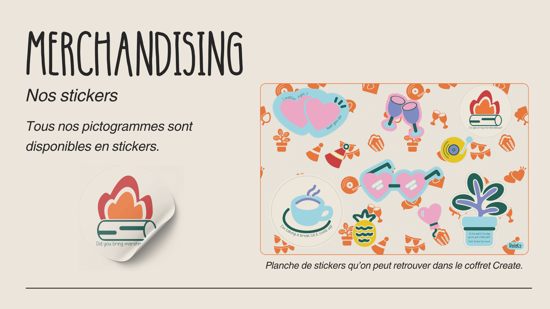 Merchandising stickers Relate