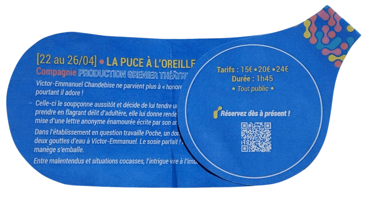 Flyer déplié, synopsis et informations pratiques
