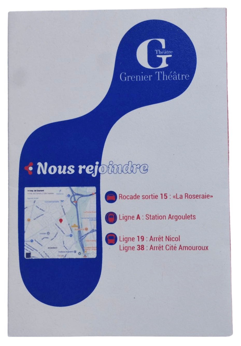 Programme de saison, dos avec plan d'accès
