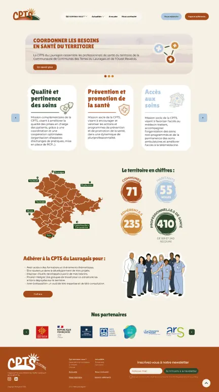 Aperçu de la page Accueil du site CPTS du Lauragais